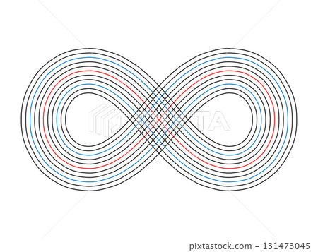 A geometric design of an infinity symbol made up of parallel lines A geometric design of an infinity symbol made up of parallel lines 131473045