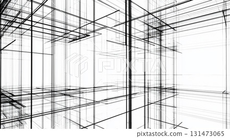 Monochrome wireframe space background 131473065