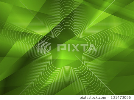 Linear curved star shape on the green low poly glossy background Linear curved star shape on the green low poly glossy background 131473096