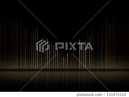 Golden geometric lines abstract futuristic tech background 131473120