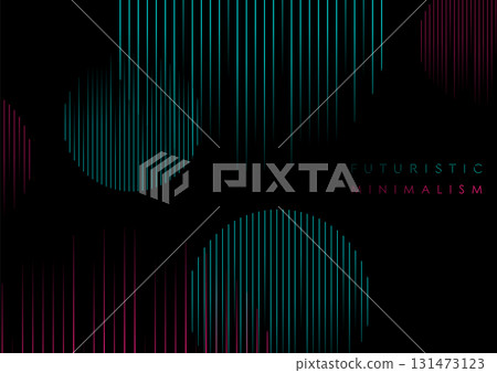 Blue and pink minimal lines arranged in a circle abstract tech background Blue and pink minimal lines arranged in a circle abstract tech background 131473123