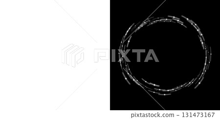 Circular frame with white sparks on transparent and black backgrounds Circular frame with white sparks on transparent and black backgrounds 131473167