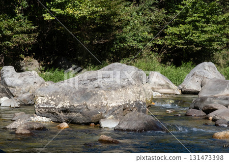 River flowing between rocks 131473398