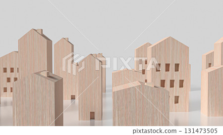 The Wood House on White Background for Property or Building concept 3d Rendering. 131473505