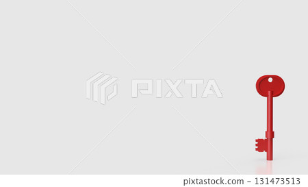 The Red Key On white Background for Security concept 3d Rendering. 131473513