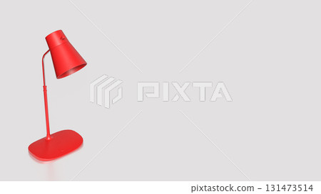 The Red Lamp on White Background 3d rendering. The Red Lamp on White Background 3d rendering. 131473514