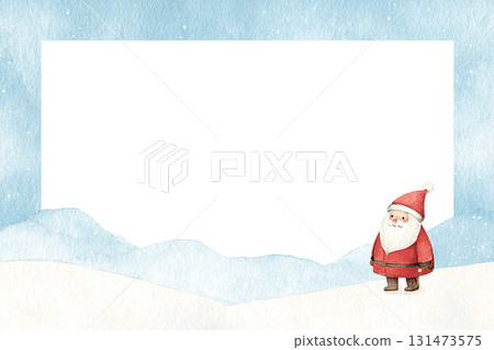聖誕老人和冬日雪景的柔和水彩背景插圖 聖誕老人和冬日雪景的柔和水彩背景插圖 131473575