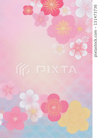 Plum Japanese paper Japanese pattern background 131473736