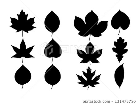 Autumn leaf silhouette set Autumn leaf silhouette set 131473750