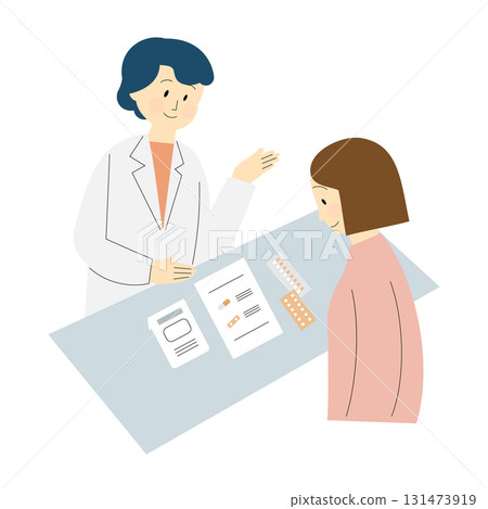 解釋醫學的藥劑師的例證 解釋醫學的藥劑師的例證 131473919