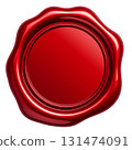 具有閃亮金屬質感的紅色蠟封風格設計 131474091