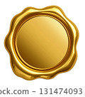 具有閃亮金屬質感的金蠟封風格設計 131474093