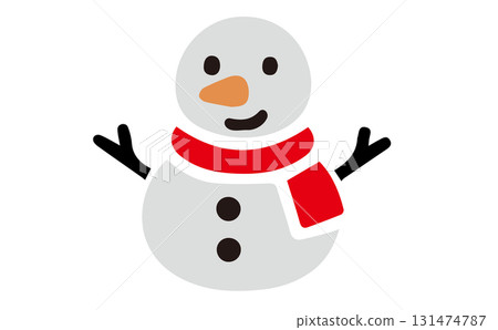 簡單可愛的雪人圖標 131474787