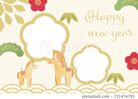 埴輪馬新年賀卡相框 埴輪馬新年賀卡相框 131474793