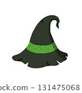 Halloween/A witch's pointed hat with a green ribbon [No main lines] 131475068