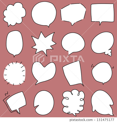 Hand-drawn speech bubble set (pink background) 131475177
