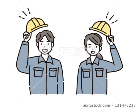 Workers, vendors, work clothes, men and women 131475235