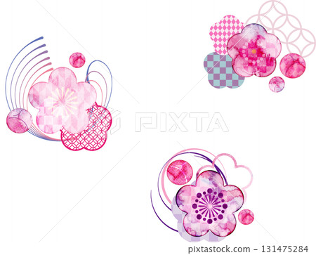Set of three plum decorations Set of three plum decorations 131475284