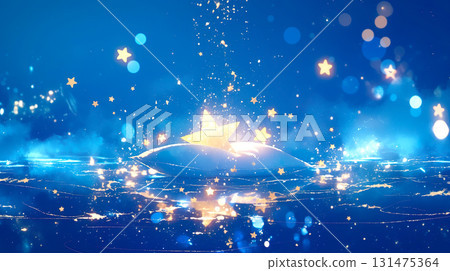 A fantastic image of a pillow floating among the stars, like the Milky Way 131475364