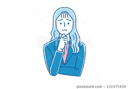 思考的年輕女員工 思考的年輕女員工 131475434