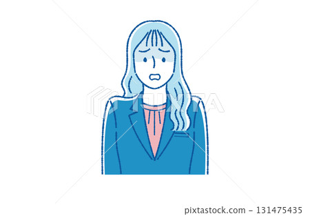 Young female employees are anxious and anxious Young female employees are anxious and anxious 131475435