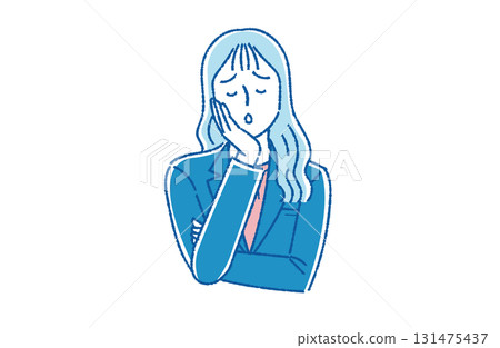 一位憂心忡忡的年輕女員工 131475437