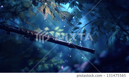 竹笛的旋律在神秘的森林中迴盪 131475565