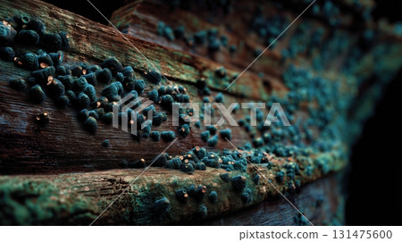 A fantastical world created by barnacles attached to a sunken ship 131475600