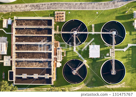 Water treatment facility is essential infrastructure to clean and process water, removing pollutants before distributing it to homes and businesses 131475767