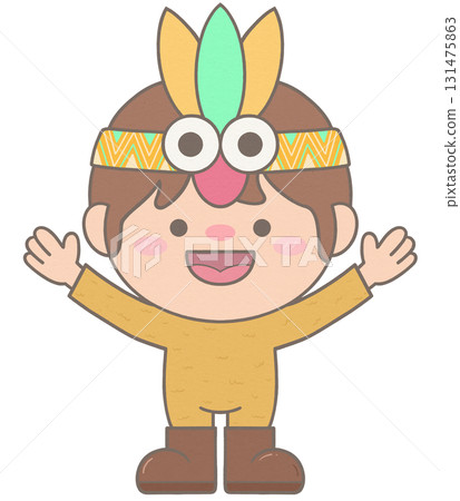 Cute kid boy wearing thanksgiving costume Cute kid boy wearing thanksgiving costume 131475863