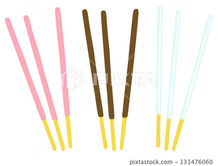Chocolate stick illustration set vector material 131476060