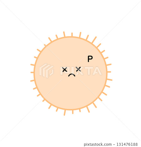 Cute platelet character illustration (tired face) 131476188