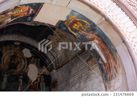 Orthodox fresco in Zica Monastery Orthodox fresco in Zica Monastery 131476669