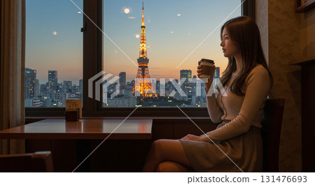 人工智慧生成的東京街角微笑女性圖像 131476693