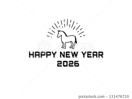 2026年新年賀卡 - 簡單的馬年新年賀卡模板 - 插圖 - 馬年 - 素材 - 圖標 2026年新年賀卡 - 簡單的馬年新年賀卡模板 - 插圖 - 馬年 - 素材 - 圖標 131476720