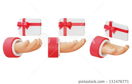 Gift card on hand 3D graphic Gift card on hand 3D graphic 131476771