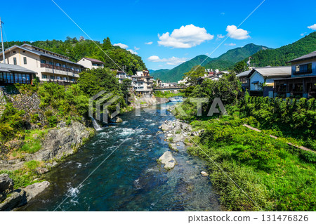 岐阜縣市上市吉田川的自然風光 131476826