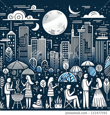 Moonlit City BBQ: Nighttime Urban Barbecue Gathering with Generative AI. Moonlit City BBQ: Nighttime Urban Barbecue Gathering with Generative AI. 131477591