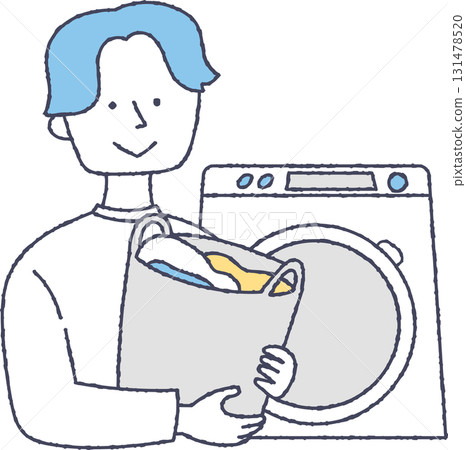 Man doing laundry 131478520