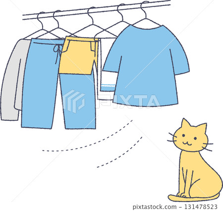 晾衣服和貓 131478523