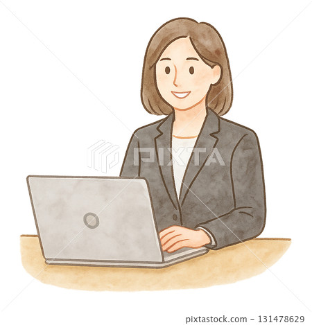 A woman using a computer 131478629