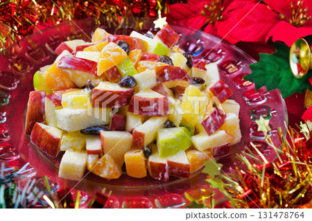 Mexican Christmas Apple Salad 131478764