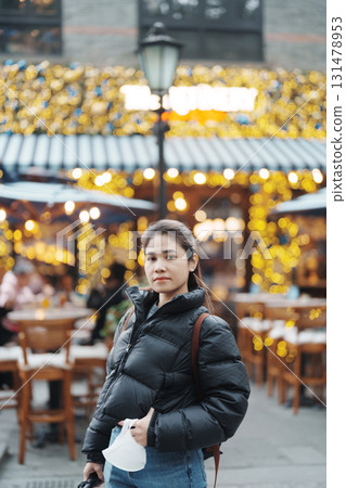 woman traveler visiting in Shanghai, China. Female Tourist with backpack sightseeing in Xintiandi at night. landmark and popular for tourism attractions in Shanghai. Travel and vacation concept woman traveler visiting in Shanghai, China. Female Tourist with backpack sightseeing in Xintiandi at night. landmark and popular for tourism attractions in Shanghai. Travel and vacation concept 131478953