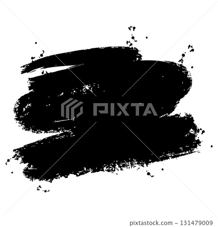 High resolution black grunge brush stroke texture on a clean white background. Perfect for design elements, banners, overlays, artistic effects, or abstract backgrounds. High resolution black grunge brush stroke texture on a clean white background. Perfect for design elements, banners, overlays, artistic effects, or abstract backgrounds. 131479009