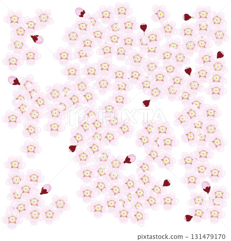 盛開的櫻花樹枝的插圖 盛開的櫻花樹枝的插圖 131479170