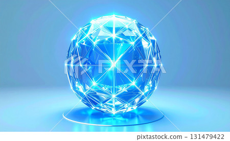 發光的水晶狀幾何球體物體 131479422