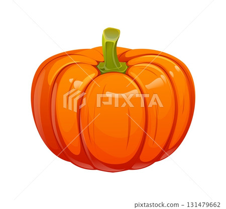 Thanksgiving Day autumn harvest and food icon of pumpkin, cartoon vector. Ripe pumpkin symbol of autumn harvest of fall season for Happy Thanksgiving holiday greetings and dinner food Thanksgiving Day autumn harvest and food icon of pumpkin, cartoon vector. Ripe pumpkin symbol of autumn harvest of fall season for Happy Thanksgiving holiday greetings and dinner food 131479662