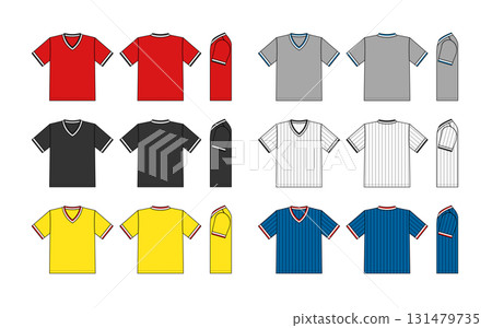 短袖多色羅紋T卹範本插圖集 短袖多色羅紋T卹範本插圖集 131479735