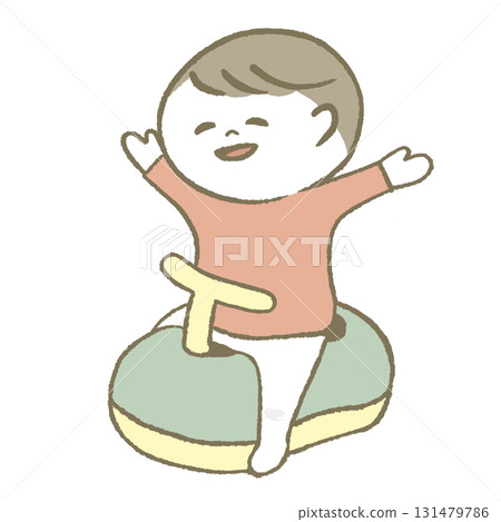 A child happy to have a toilet 131479786