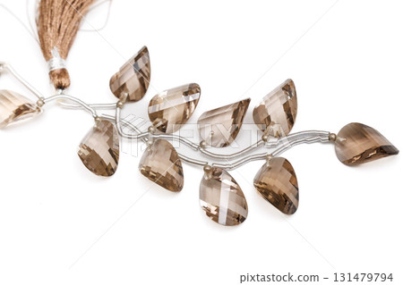 Smoky Quartz Faceted Briolette Beads 131479794